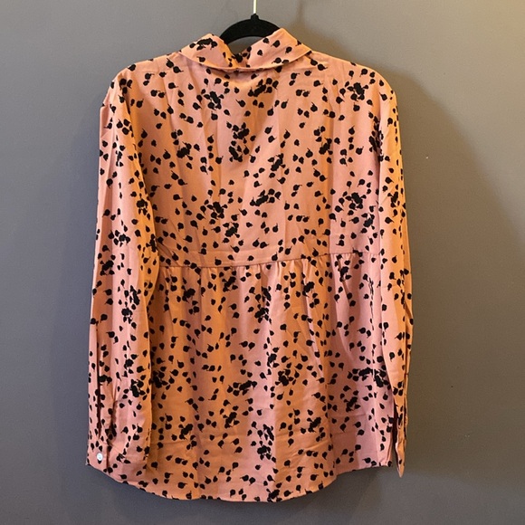 Dokotoo Casual V Neck Alicia Floral Print Long Sleeve Chiffon Button Down Size L - Picture 6 of 12